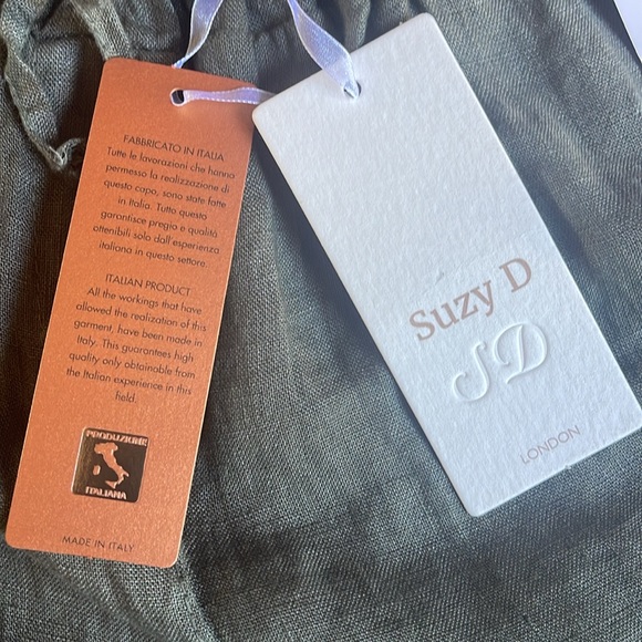 Wide leg; elastic with drawstring; linen made in Italy; NWT - Picture 4 of 8